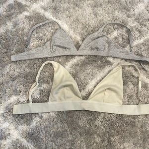 Skims bras size small, gray and cream.